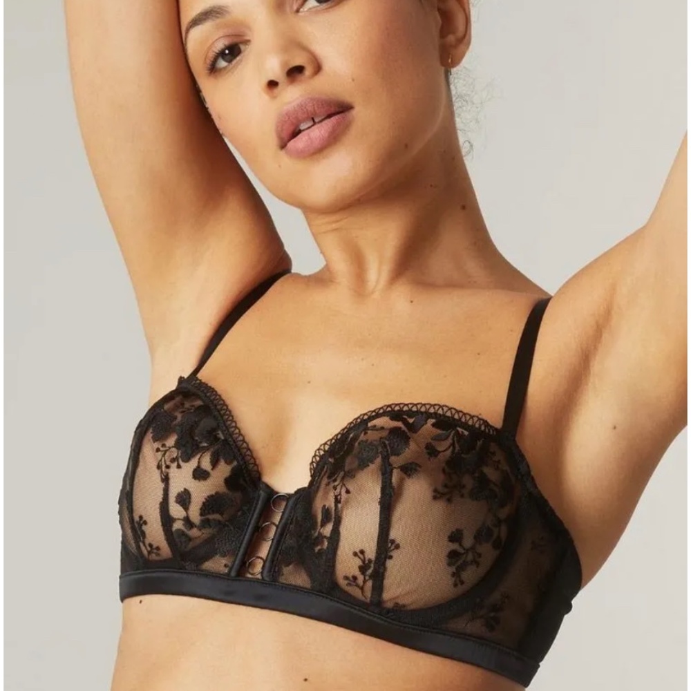 NWOT Orphee Sheer Demi Bra 34B